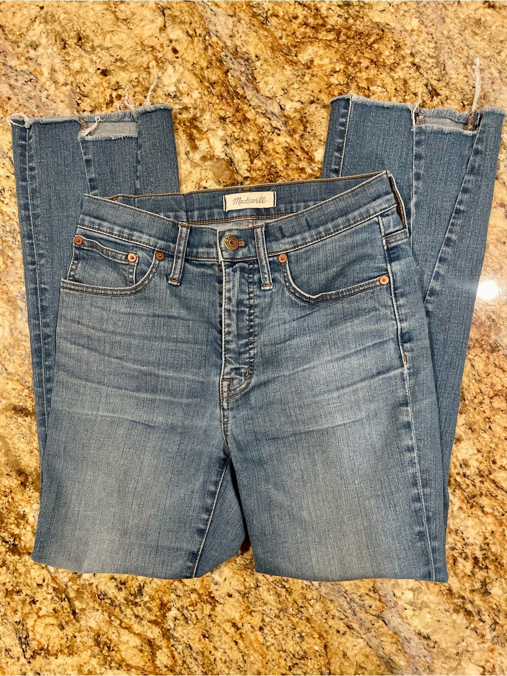 Madewell Cali Demi-Boot Jeans Blue Denim Stretch Size 27